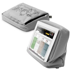 Подушка-подставка с карманом для планшета hitech 2 серебристая-черная Bosign