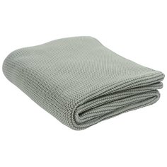 Плед из хлопка жемчужной вязки мятного цвета из коллекции essential, 130х180 см Tkano