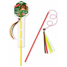 Сибирская кошка Игрушка для кошки "Дразнилка удочка погремушки с лентами"