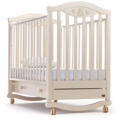 Кроватка Nuovita Lusso (колесо) (качалка), на полозьях слоновая кость