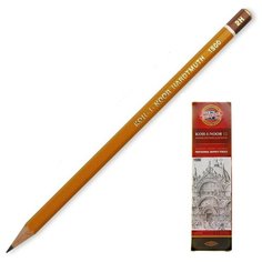 Карандаш чернографитный KOH-I-NOOR 1500/2H б/ласт, Чехия 3 штуки