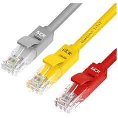 Комплект патч-кордов UTP для интернета GCR, кат.5е, 0.15м + 0.5м + 1.0м, RJ45 (3 шт.)