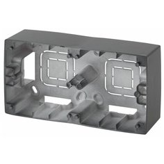 12-6102-12 ЭРА Коробка наклад. монтажа 2 поста, Эра12, графит (10/100/800) ERA