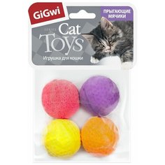 Четыре мячика 8 см, GiGwi (игрушка для кошек, 75294)