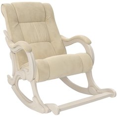 Кресло-качалка Комфорт Модель 77 размер: 69х126 см, обивка: ткань, цвет: дуб шампань/verona vanila Komfort