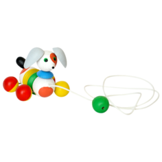 Деревянная игрушка каталка КЛИМО Щенок - ручная работа, натуральный материал