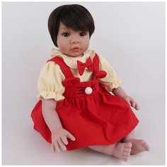 Reborn Kaydora Виниловая кукла Реборн (Reborn Dolls) - Девочка в красном комбинезоне, брюнетка