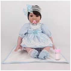 Reborn Kaydora Виниловая кукла Реборн (Reborn Dolls) - Девочка в голубом платье, брюнетка