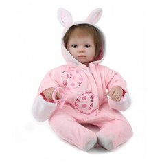 Reborn Kaydora Кукла Реборн мягконабивная (Reborn Cloth Body Doll 16 inch) Девочка в пижаме с зайчиком (40 см)