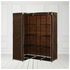 Тканевый шкаф «Угловой», коричневый, 130 x 45-87 x 169 см Вселенная Порядка