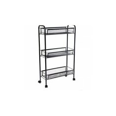 Этажерка "Престиж" для обуви, 3 яруса, на колёсах, черная, 44 x 17 x 73,5 см Homsu
