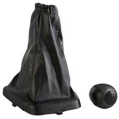 Ручка КПП "Azard", для Лада Калина, кожа, цвет: черный