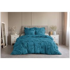 Постельное белье семейное Ночь Нежна Гинго, поплин, 2 наволочки 70 х 70 см, синий