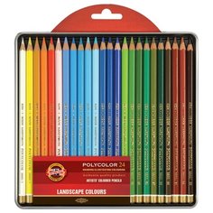 KOH-I-NOOR Карандаши цветные художественные Polycolor Landscape, 24 цвета (3824024015PL)