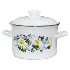 Кастрюля Лысьвенские эмали С-1615АП2, 4.5 л, ромашковое поле