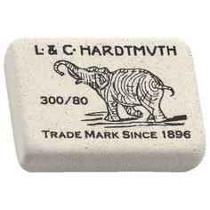 Ластик Koh-I-Noor "Elephant" 300/80, прямоугольный, натуральный каучук, 26*18,5*8мм, ч/б, 80шт.