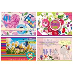 Альбом для рисования 16л., А4, на скрепке BG "MIX - Девочки", 4шт./4 дизайна BG®