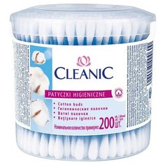 Палочки ватные гигиенические стакан 200 шт/уп. 4 шт. Cleanic