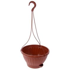 Горшок кашпо подвесной с поддоном "Мирабель",2,5 л, цвет коричневый,2645147 Alternativa