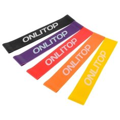 Набор из 5 фитнес резинок 30 х 5 см, нагрузка 10, 15, 20, 25, 30 кг Noname