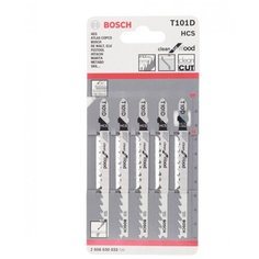 Пилка для лобзика Clean for Wood T101D HCS 5 шт Bosch (2608630032)