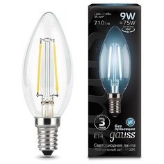Лампа светодиодная Gauss LED Filament Свеча E14 9Вт 710Лм 4100К (103801209) 2 шт.