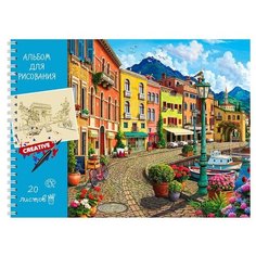 Альбом для рисования 20л А4 гребень яркая улица, 100гр,мел. обл,20-5454 7 шт. Проф Пресс