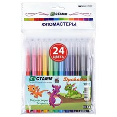 Фломастеры Стамм 24 цв. в блистере ФЛ546 3 шт.