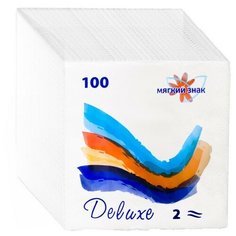 Салфетки бумажные Мягкий знак белые, 2 слоя, 24х24, 100 листов/уп. 6 шт.