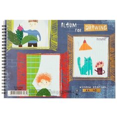 Альбом для рисования Kroyter А4 40л, 207х297мм, спираль Окна 07989 4 шт. Кройтер