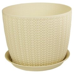 Кашпо вязание D155мм 1,9л с поддоном М 3120 2 шт. Idea (М Пластика)