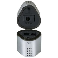 Точилка Faber-Castell Trio Grip 2001, 3 отверстия,2 контейнера,серая183800 2 шт.