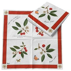 Салфетки одноразовые трехслойные 33х33 Вишня 20шт/уп ДП-С-41899_ВШ 2 шт. Priority