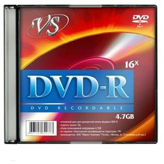 Носители информации DVD-R, 16x, VS, Slim/5, VSDVDRSL501 2 шт.
