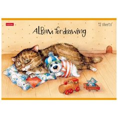 Альбом для рисования 12л А4 скрепка Милые зверушки,в асс.067272 11 шт. Hatber