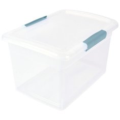 Ящик для хранения Laconic с защелками 14 л небесный прозрачный Bran Q