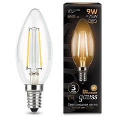Лампа светодиодная Gauss LED Filament Свеча E14 9Вт 680Лм 2700К (103801109) 2 шт.