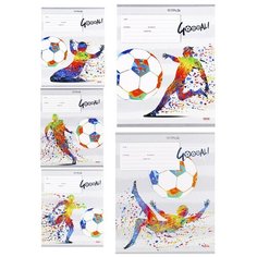 Тетрадь школьная А5,12л,частая косая линия яркий ФУТБОЛ-4 5диз 12-4294 24 шт. Проф Пресс