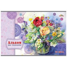 Альбом для рисования 32л А4 скрепка Букет с розами,обл.глян.ВД лак.С0226-55 5 шт. Апплика