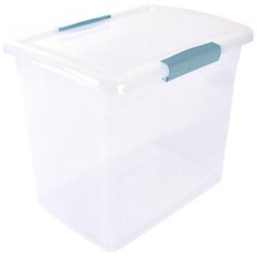Ящик для хранения Laconic с защелками 20 л небесный прозрачный Bran Q