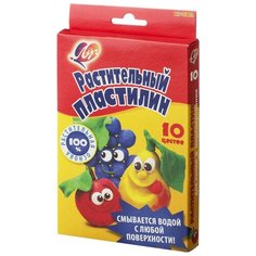 Пластилин растительный Кроха Луч 10 цв. 160 гр., 25С 1556-08 3 шт.