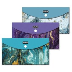 Папка-конверт на кнопке travel Attache Selection Fluid, 6шт/уп, в асс