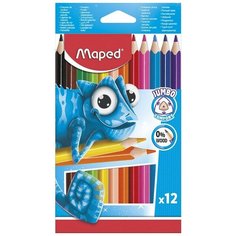Карандаши цветные 12цв 3-гран,пластик Maped PULSE JUMBO 834352 2 шт.