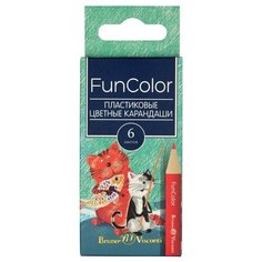 Карандаши цветные 6 цв. FUNCOLOR пластиковые,укороченные,30-0089-1 7 шт. Bruno Visconti