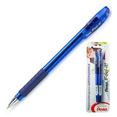 Ручка шариковая Pentel Feel it! 0,5мм, синий, 2шт.блистер 3 шт.