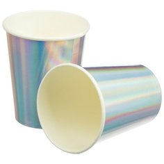 Стакан бумажный Радужные фольгированные 220мл 6шт/уп арт.6058890 3 шт. Патибум