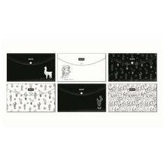 Папка-конверт на кнопке travel Attache Selection Llamas 6шт/уп, в ассорт