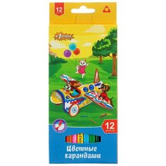 Карандаши цветные 12цв 3-гран №1School Шустрики 5 шт.