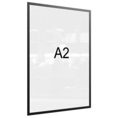 Рамка магнитная настенная Attache А2 ПЭТ, черная, 5 шт/уп