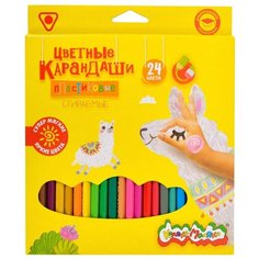 Карандаш цветные Каляка-Маляка 24 цв. стираемые с ластиком трехгр 2 шт.